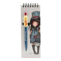 Carnet cu pix Gorjuss The Hatter 19.5 x 7 cm