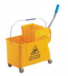 Carucior curatenie profesional cu presa storcator RAKI 20L culoare galben