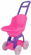 Carucior papusi din plastic cu maner pentru fetite 