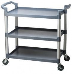 Carucior profesional multifunctional hotelier RAKI cu 3 nivele 102x50x96cm culoare gri