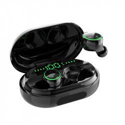 Casti Bluetooth Wireless Stereo Headset Touch Control Earbuds Handsfree cu Cutie de Incarcare Carcasa Power Bank 3500mAh Model 2019 C5 Negru