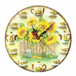 Ceas de perete decorativ cu model floarea soarelui 27 cm 122936 