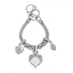 Ceas Duoya Dama Quartz Casual Elegant Silver PN999938SR curea din metal bangle afisaj Analog 