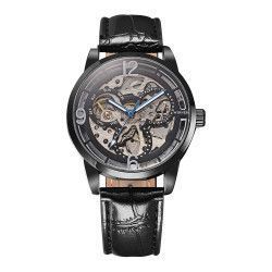 Ceas Winner Unisex Automatic Casual Elegant Negru PN999235NU curea din piele afisaj Analog 