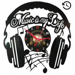 Ceas disc vinil sens invers - Music is my Life 