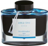 Cerneala Iroshizuku Ama-Iro albastru pilot 
