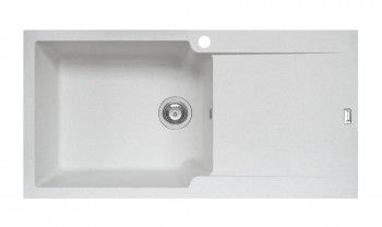 Chiuveta Pyramis Level DUROTHEK 1000x500mm adancime 210mm cuva stanga montare pe blat soft compozit alb 