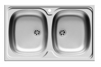 Chiuveta de masca Pyramis INTERNATIONAL 800x500mm adancime 150mm 2 cuve egale finisaj inox lucios 