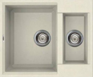 Chiuveta granitek Elleci Easy 150 600x500x210 mm cuva reversibila Bianco Antico G62 
