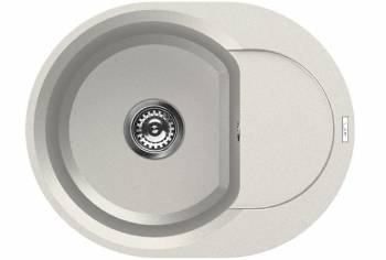 Chiuveta granitek Elleci Easy Round 600 600 x 470 mm adancime 200 mm cuva reversibila Bianco Titano G68 