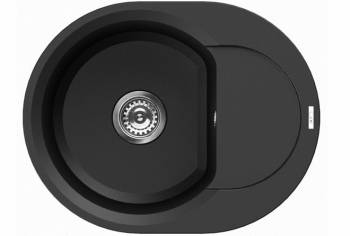 Chiuveta granitek Elleci Easy Round 600 600 x 470 mm cuva reversibila Full Black G40 