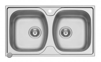 Chiuveta inox Pyramis Ecoline ASPECT dimensiune 788x488mm adancime 140mm 2 cuve egale finisaj antizgariere