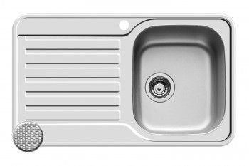 Chiuveta inox Pyramis SPACE MINI dimensiune 800mmx480mm adancime 180mm cuva dreapta finisaj antizgariere