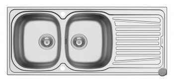 Chiuveta inox Pyramis SPARTA dimensiune 1160x500mm adancime 150/150mm reversibila finisaj antizgariere 