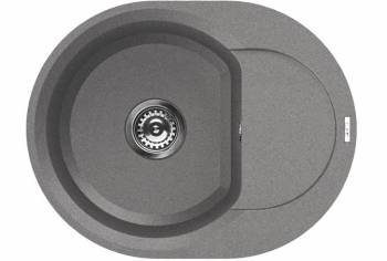 Chiuveta metaltek Elleci Easy Round 600 600 x 470 mm adancime 200 mm cuva reversibila Titanium M73 