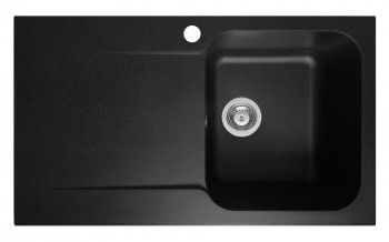 Chiuveta Pyramis Level ARTITHEK 860x500mm adancime 210mm cuva dreapta montare pe blat soft compozit negru 