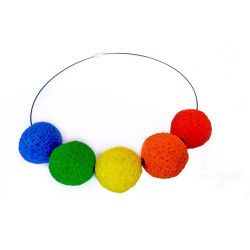 Colier statement multicolor handmade curcubeu Lisa Shop 