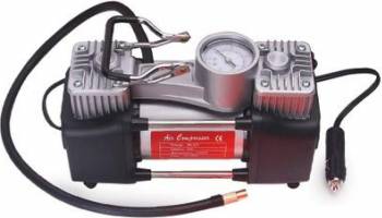 Compresor auto PNI CPA700 dublu piston si kit reparatie anvelope Negru Rosu 