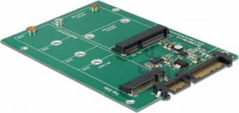 Convertor Delock SATA 22 pini la 1 x M.2 NGFF + 1 x mSATA