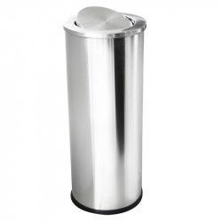 Cos gunoi inox cu capac basculant i galeata interior 25xh61cm negru 