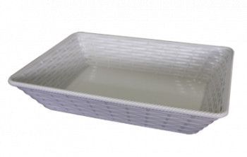 Cos dreptunghiular paine fructe melamina RAKI HENA WHITE 27x37x8cm 