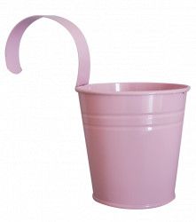 Cosulet metalic servire cartofi prajiti snacks FERONYA galetusa cu toarta culoare roz mica 