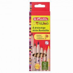 Creioane Herlitz color triunghiular trilino 1/1 set 6 