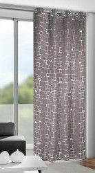 Draperie cu inele D-Out Mauer maro deschis 245x135 