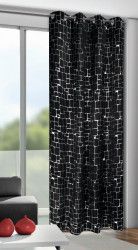 Draperie cu inele D-Out Mauer negru 245x135 
