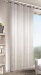 Draperie cu inele Struktur Alex alb 245x140 