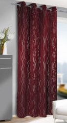 Draperie cu inele Vegas rosu-argintiu 245x135 