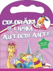 Exercitii simpatice. coloram si lipim cu autocolante