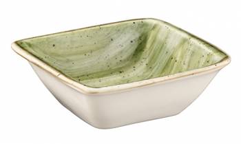 Farfurie patrata adanca din portelan THERAPY colectia TERRAIN 19x17cm 