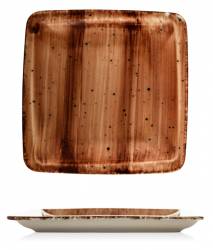 Farfurie patrata desert GURAL colectia BROWN 17x17cm 
