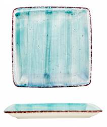 Farfurie patrata GURAL colectia TURQUOISE 19x19cm 