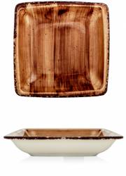 Farfurie patrata supa GURAL colectia BROWN 19x19cm 