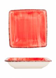 Farfurie patrata supa GURAL colectia RED 19x19cm 