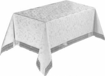 Fata de masa Valentini Bianco cu dantela culoare alba dimensiune 160x220cm KDK Alb 