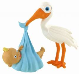 Figurina Comansi Moments - Stork with Baby Boy 