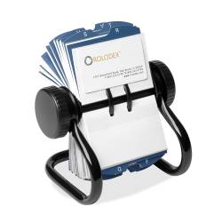 Fisier rotativ negru cu tipla pentru 400 Carti de vizita Rolodex