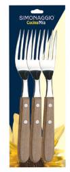 Furculita set 3 bucati SIMONAGGIO CUCINA MIA cu maner lemn MN015518 