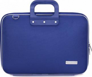 Geanta lux business laptop 15.6 in Clasic nylon Bombata-Albastru cobalt 