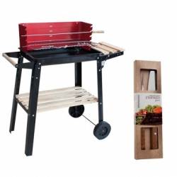 Gratar carbune RAKI cadou set furculita gratar si cutit 20cm SIMONAGGIO CHURRASCO MN019882 