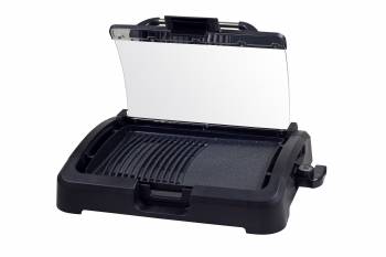 Gratar electric cu capac de sticla 2000W gatire fara fum termostat reglabil Beper 90.871 