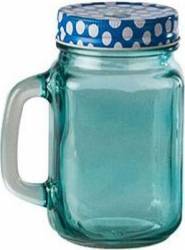 Halba tip borcan rosie + capac perforat, 400 ml Albastra 