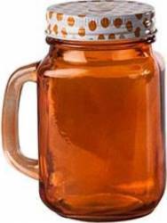 Halba tip borcan rosie + capac perforat, 400 ml Portocalie 