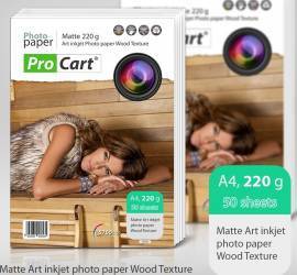 Hartie Procart FOTO Art A4 Mata cu textura de lemn 220g 