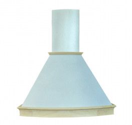Hota rustica Pyramis COUNTRY GD 370mc/h rama decorativa din lemn natur 90cm finisaj metal vopsit crem 