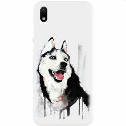 Husa silicon pentru Huawei Y5 2019 Husky Dog Watercolor Illustration 