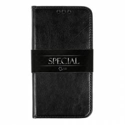 Husa BOOK SPECIAL pentru Samsung GALAXY A6 PLUS 2018 A605 . Piele veritabila. Negru 